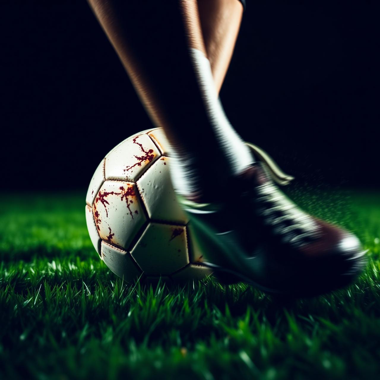 Football boot striking ball
